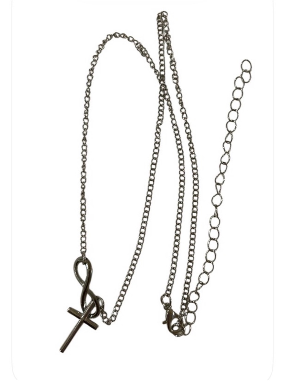 Sterling Silver Ankh Cross Necklace - Silver